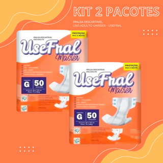 Fralda Geriátrica Adulto Unissex G 100 unidades  - UseFral em Oferta na Shopee