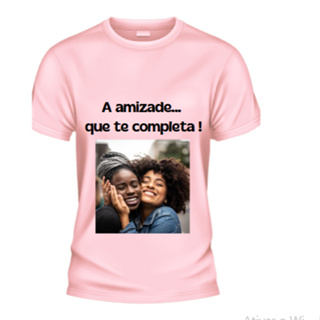 CAMISETA PERSONALIZADA 100% ALGODÃO COM SUA ARTE DE PREFERENCIA FOTO FRASE OU DESENHO UNISSEX em Oferta na Shopee