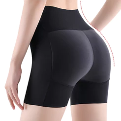 Z&D Lingerie Calcinha Short Com Enchimento no Bumbum Modeladora Aumenta e empina Bumbum Cintura Alta 2215