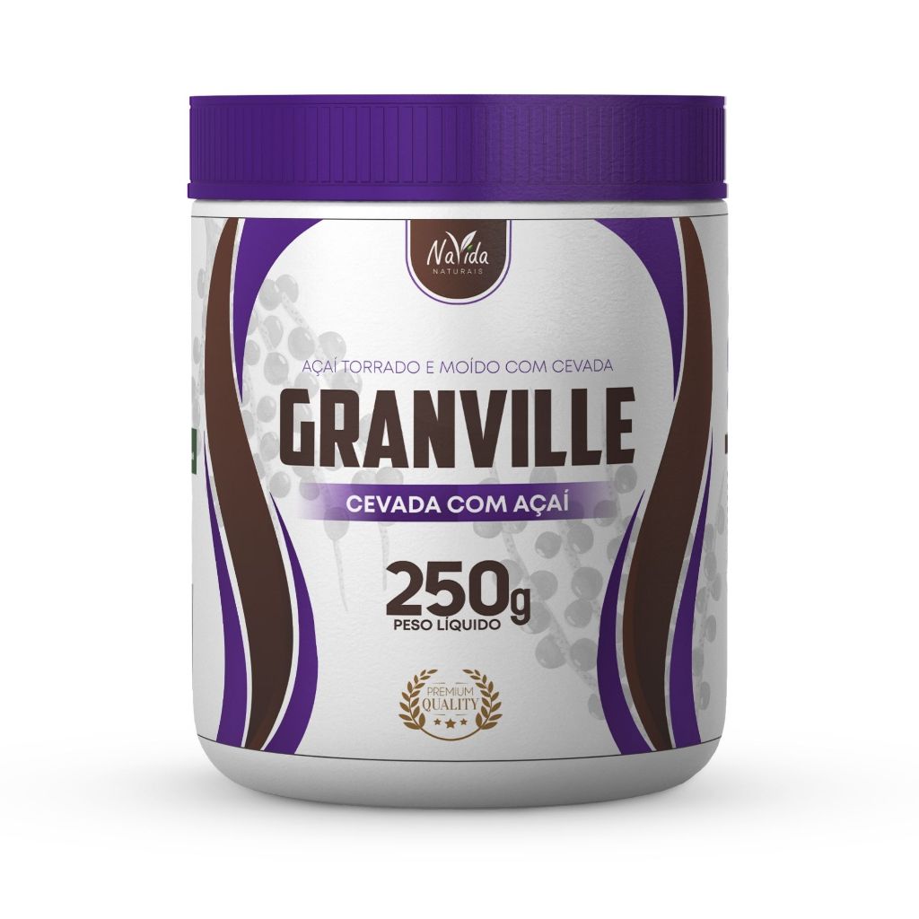 Açai Torrado e Moído com Cevada (Café de Açaí sem cafeína) 250g POTE  Granville