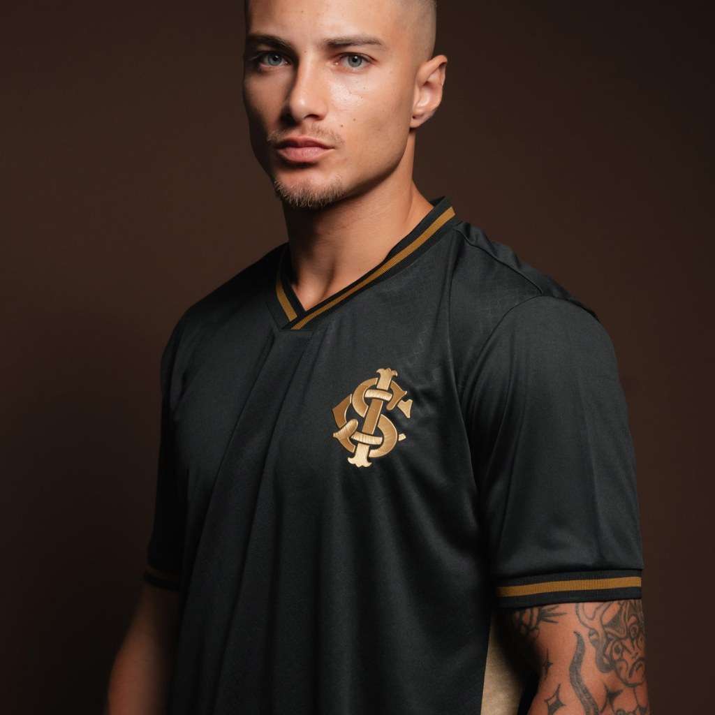 Camisa Internacional Retrô Gold Masculina Oficial em Oferta na Shopee