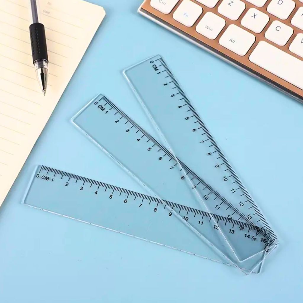 Réguas Plástica 15cm Transparente Régua Rígida  Escolar Medidora Escritório Office Cristal em Oferta na Shopee