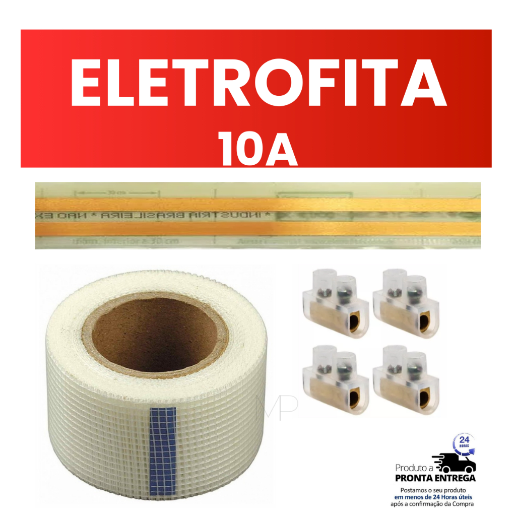 KIT ELETROFITA 2 pistas 10A - 3 metros + 4 conectores.