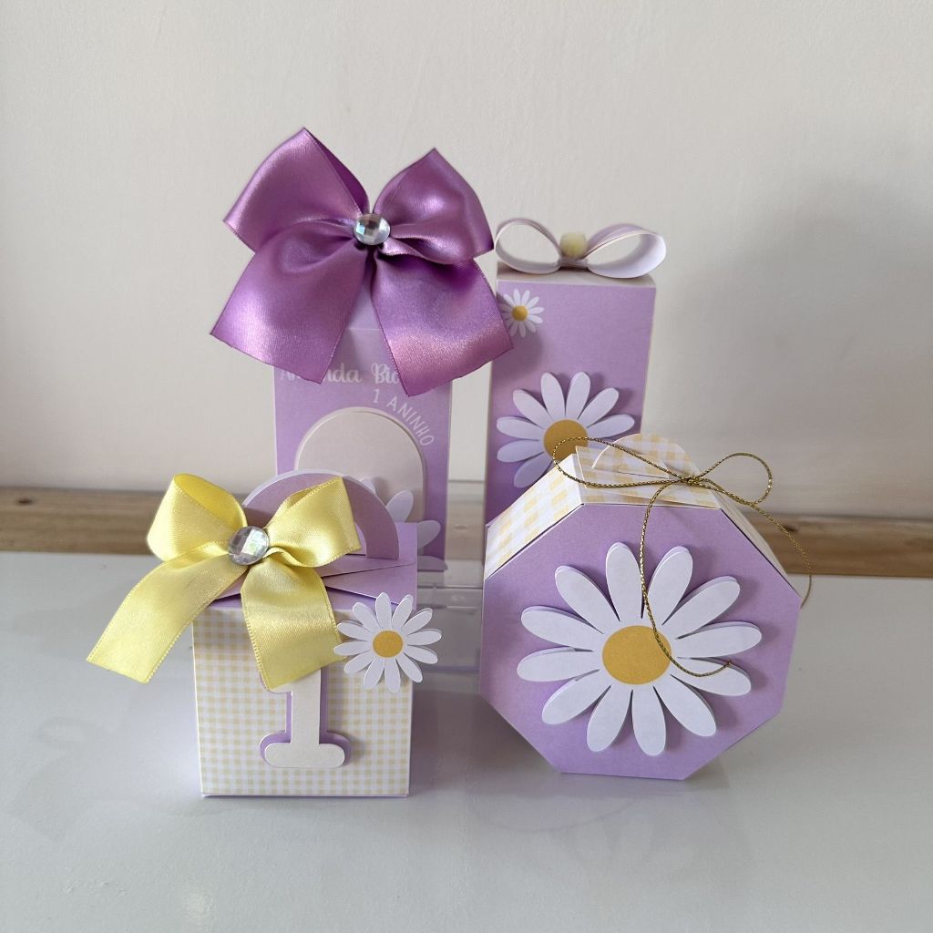 Kit Festa Margaridas  - Florzinhas -  Lembrancinhas personalizadas - caixinhas personalizadas - papelaria personalizada