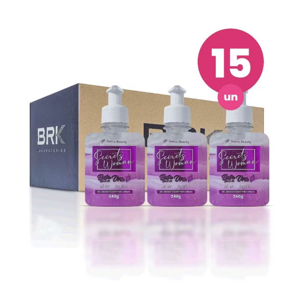 Gel Aromatizante para Virilha Secrets Woman -Uva Kit com 15 unidades