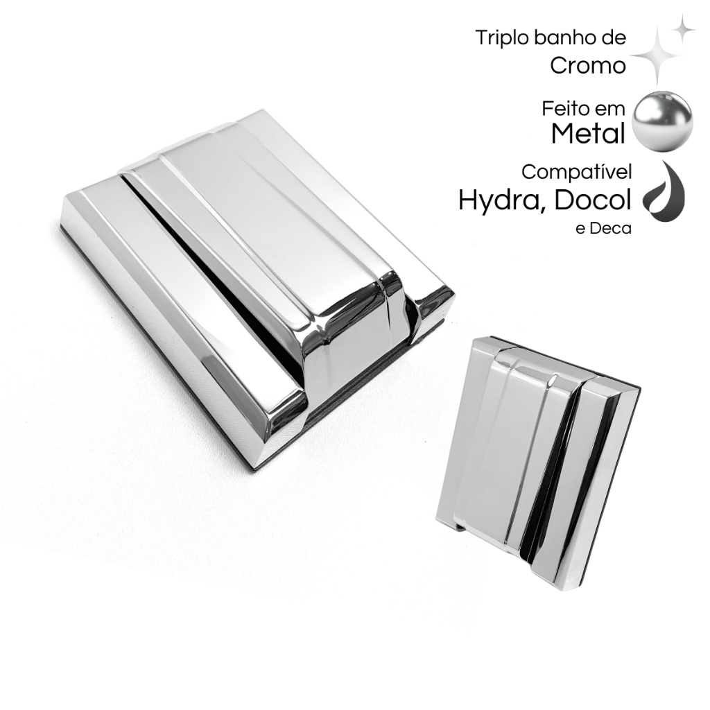 Acabamento Valvula Descarga Hydramax Docol Deca Cromado Premium de Metal Luxo