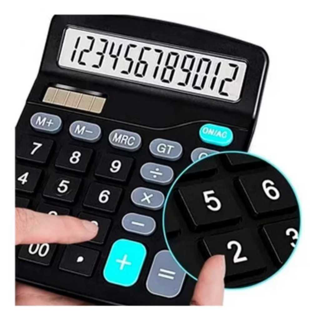 Calculadora De Mesa Escritório Somente Pilha 12 Dígitos Simples de Mão