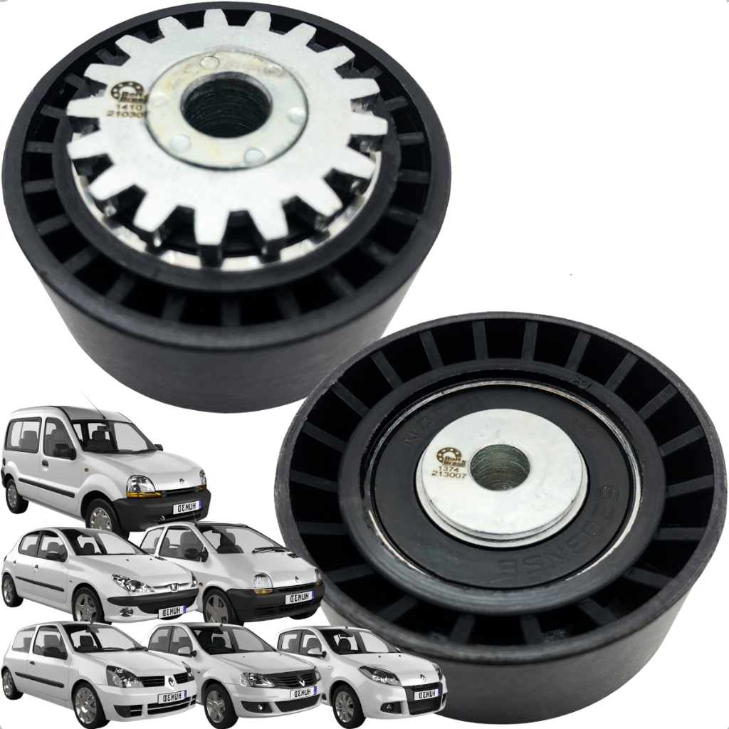 Imagem Kit Polia Correia Alternador Renault Clio 1.0 8v 16v Kangoo Logan Sandero Twingo 206 1.0 16V