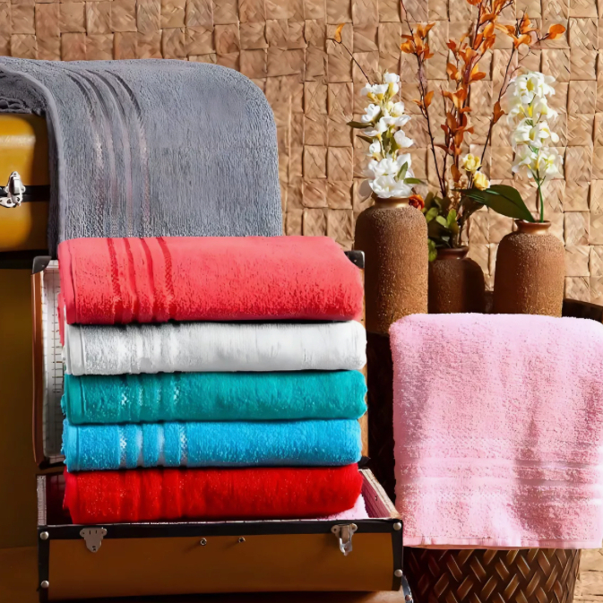 Jogo de toalha de banho e rosto algodao 4 peças Karicia