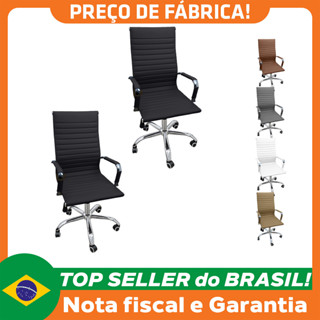Kit 2 Cadeiras Eames Esteirinha Presidente Alta em Oferta na Shopee