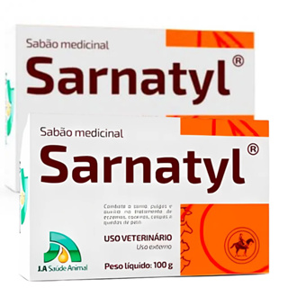 Sarnatyl 2 Sabonetes Medicinal Contra Sarna Pulgas Coceiras Caspa 100g - Cães Gatos Equinos, Bovinos em Oferta na Shopee