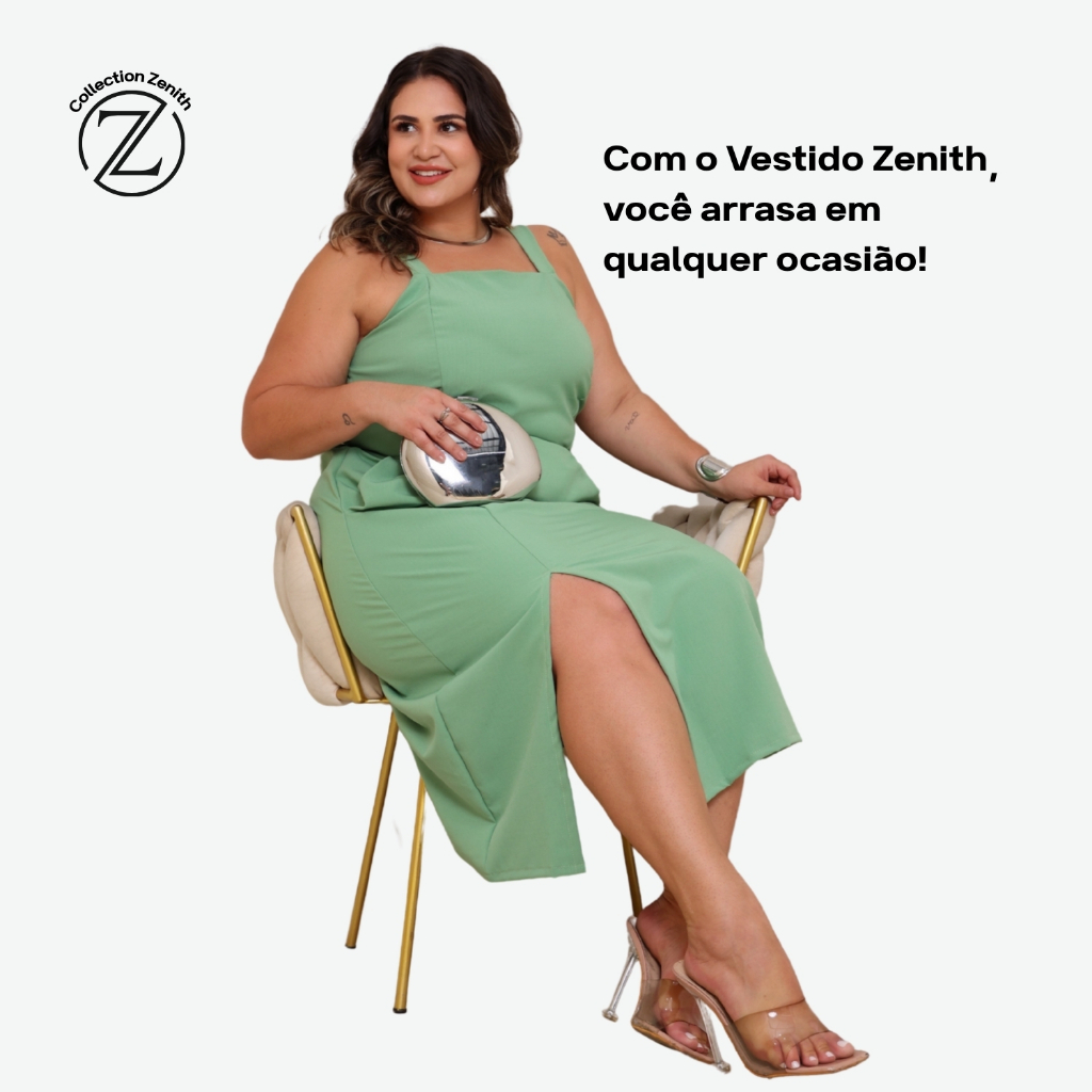 CLASS Vestido Midi Feminino Plus Size Collection Zenith com Bolsos e Fenda –  Tamanhos: G, GG e G1