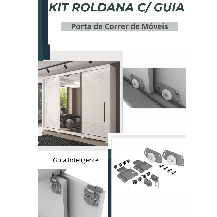 Kit Roldana Rodinha rodizio de Porta De Correr Moveis Armário Roupeiro cm12 celsus