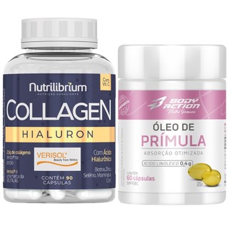 Colágeno Verisol Ácido Hialurônico 90 Caps + Óleo de Prímula 60 Caps em Oferta na Shopee