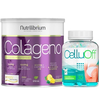 Colágeno Verisol Ácido Hialurônico 200g + Celluoff 30 Caps Nutrilibrium em Oferta na Shopee