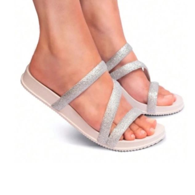 Sandalia Papete Birken anti-derrapante estilosa confortavel brilhante Original