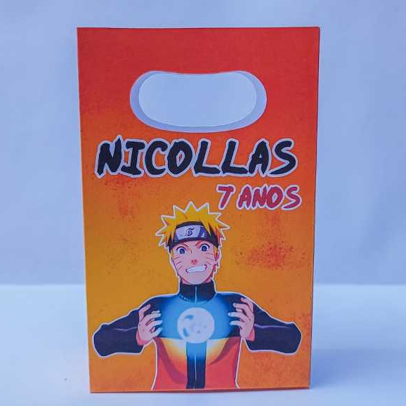 Sacolinha surpresa personalizada NARUTO lembrancinha aniversário (PEGUE E MONTE)