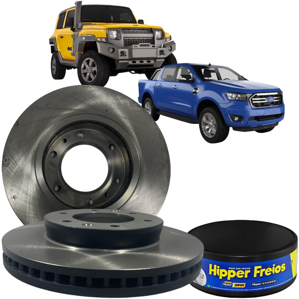 Par Disco Freio Dianteiro Ventilado Troller T4 Ranger 4x2 4x4 - Spare Parts and Accessories for Vehicles