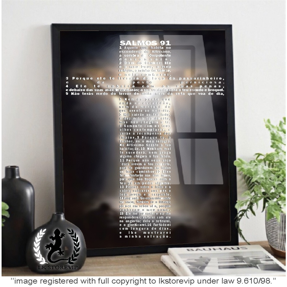 Quadro decorativo nossa senhora jesus misericordioso salmo 91mdf alta qualidade