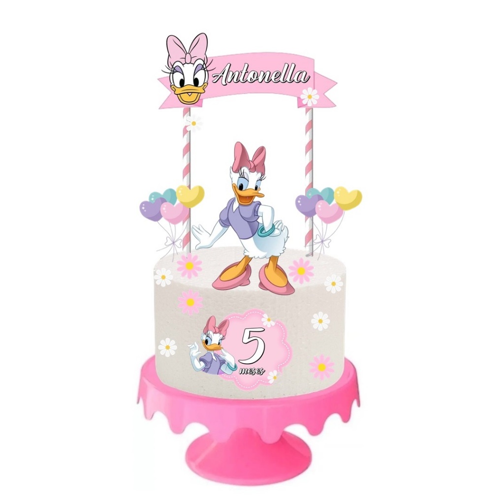 Topper de Bolo  MARGARIDA com nome e idade em Oferta na Shopee