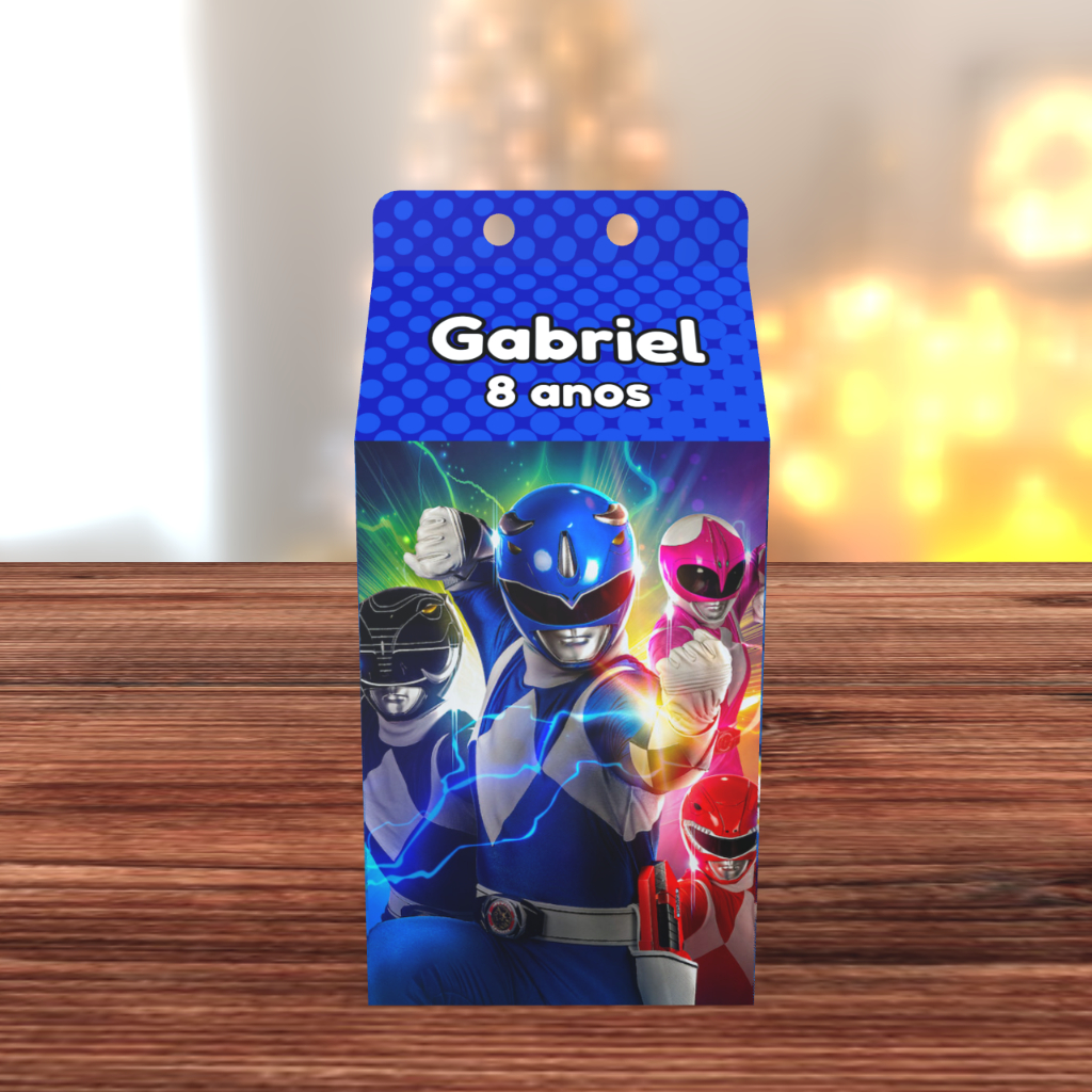 kit 10/20/30/40/50/60 Caixa Milk Power Rangers Personalizada  com nome festa power rangers em Oferta na Shopee