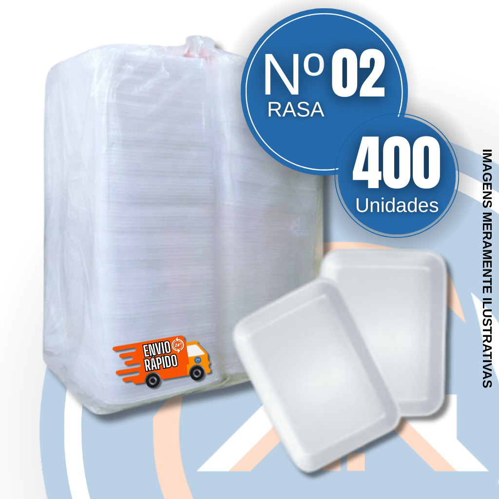 Bandeja RASA Nº2 Isopor Branca c/400 Unidades em Oferta na Shopee