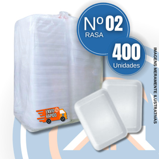 Bandeja RASA Nº2 Isopor Branca c/400 Unidades em Oferta na Shopee
