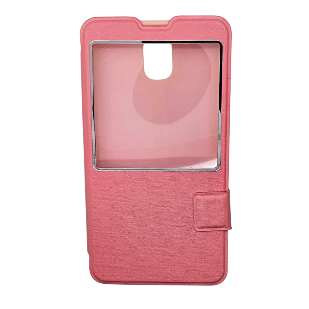 Capa Carteira Compatível com Samsung Note 3 N9000 N9002 N9005 Galaxy - Rosa com Janela