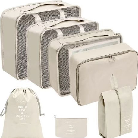 Kit 7 Bolsas Organizadoras Para Mala Roupas Bagagem Viagem