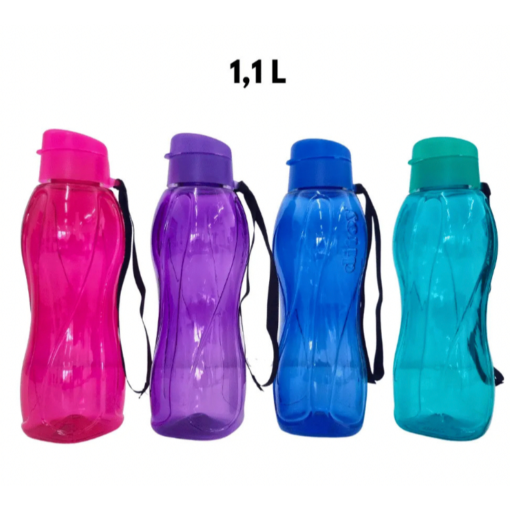 Garrafa de Água Squeeze Colorida 1 Litro com Tampa FlipTop - Ideal para Hidratatação e Uso Diário