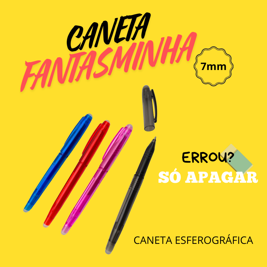 Kit 4 Canetas Fantasminhas 0,7 mm que apaga