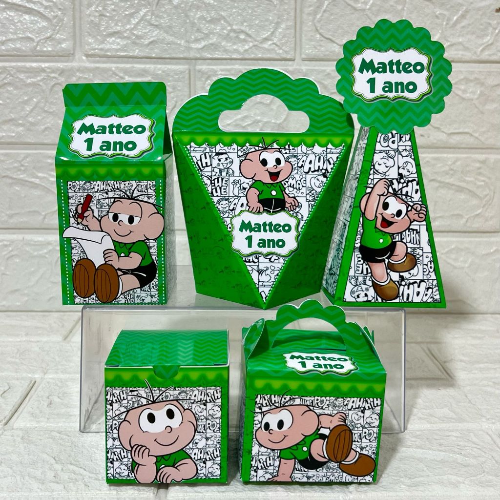 Kit Festa Personalizada CEBOLINHA - Caixinhas Personalizadas - Aniversário - Lembrancinhas (PAPEL FOTOGRÁFICO 180G)