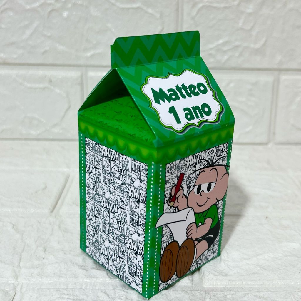 Caixa MILK Personalizada CEBOLINHA - Caixinhas Personalizadas - Aniversário - Lembrancinhas (PAPEL FOTOGRÁFICO 180G)