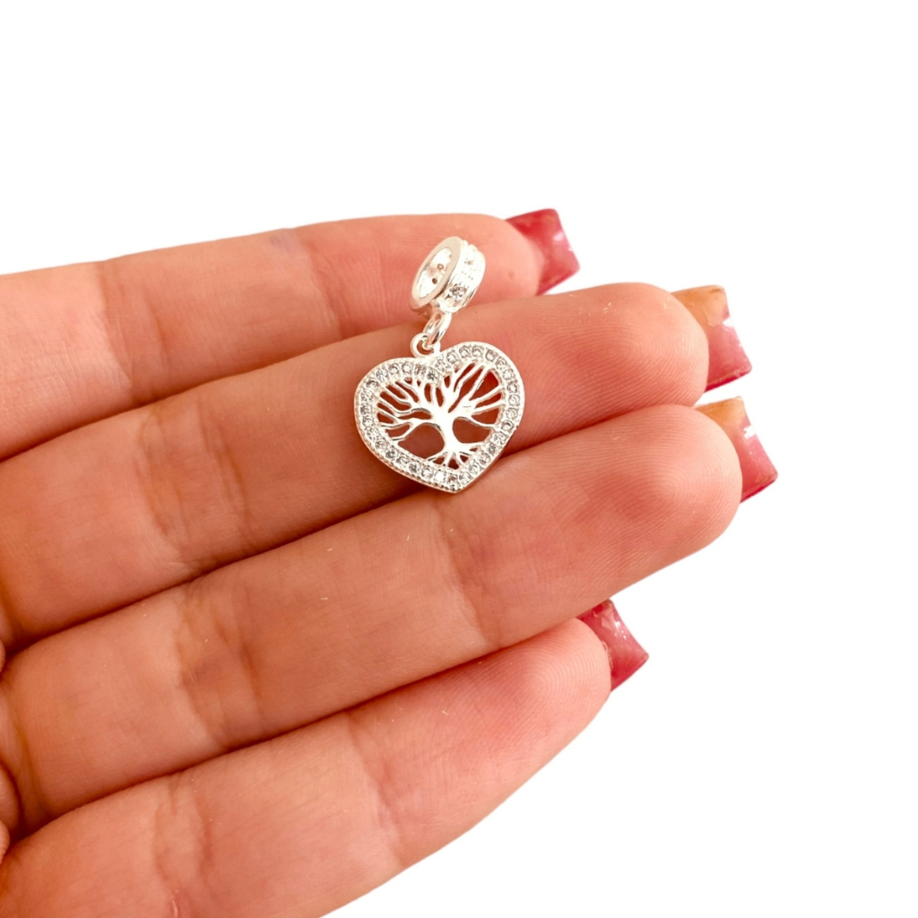 Berloque Prata 925 Árvore da Vida com Zircônias