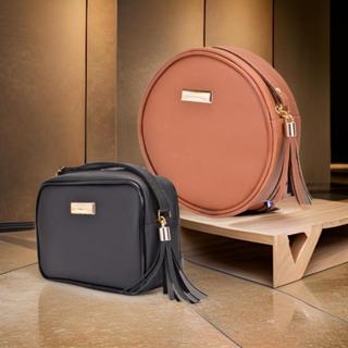 Kit 2 em 1 Bolsa Redonda e Bolsa Quadrada Feminina Trend em Oferta na Shopee