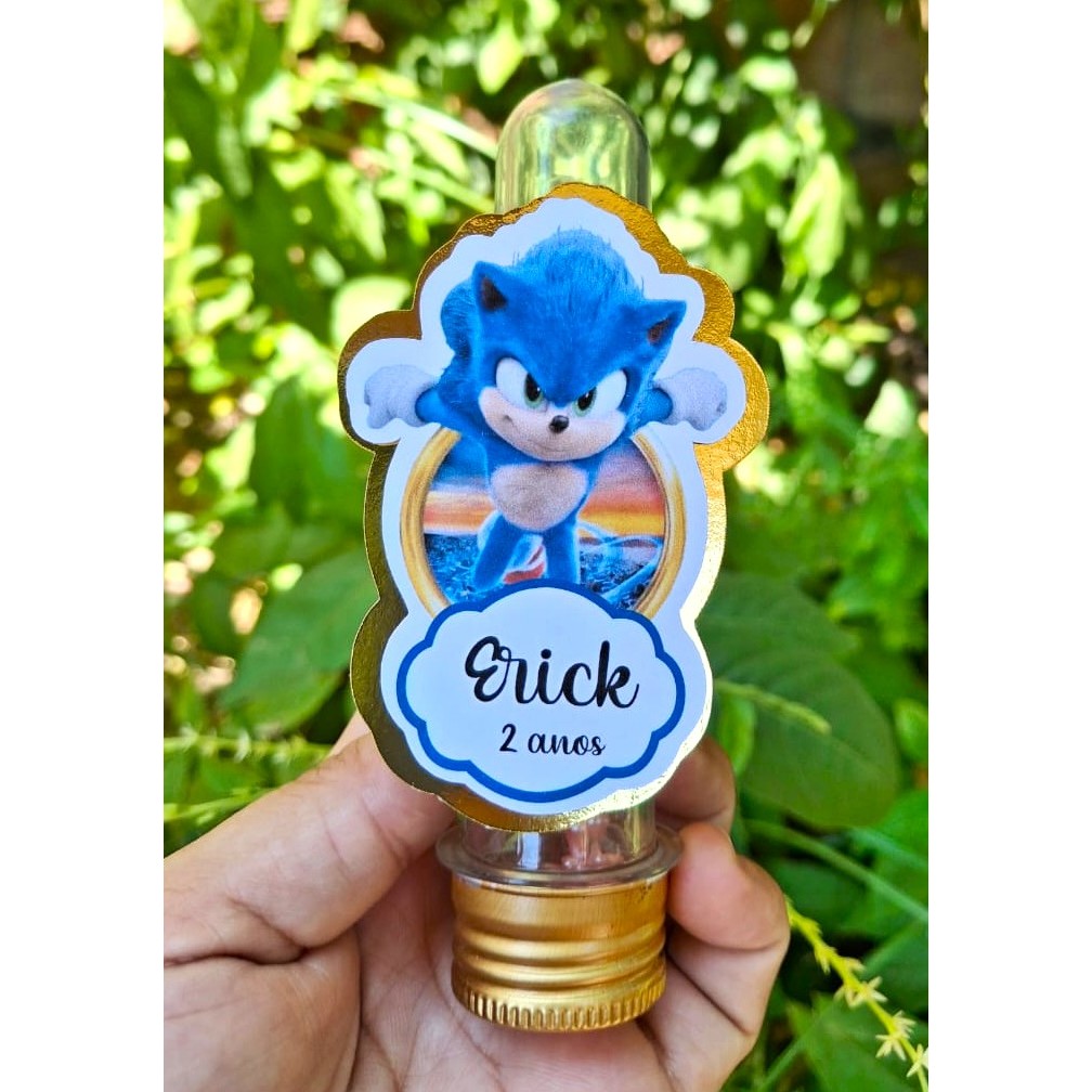 Aplique 3D para Tubete SONIC 3 |  Aniversário | Festa Infantil | Lembrancinhas Personalizadas