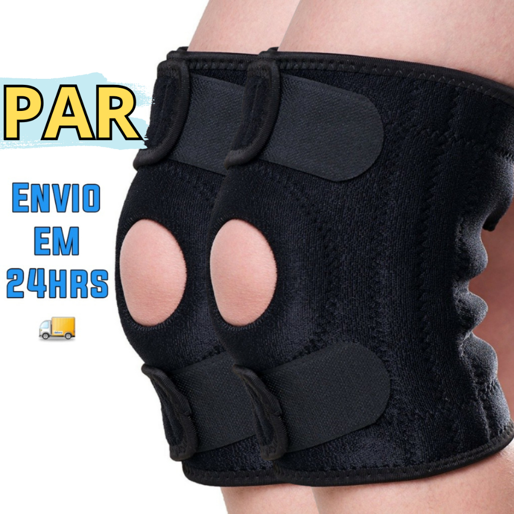 Par Joelheiras Compressão Ortopedica Articulada Patelar Reforçada