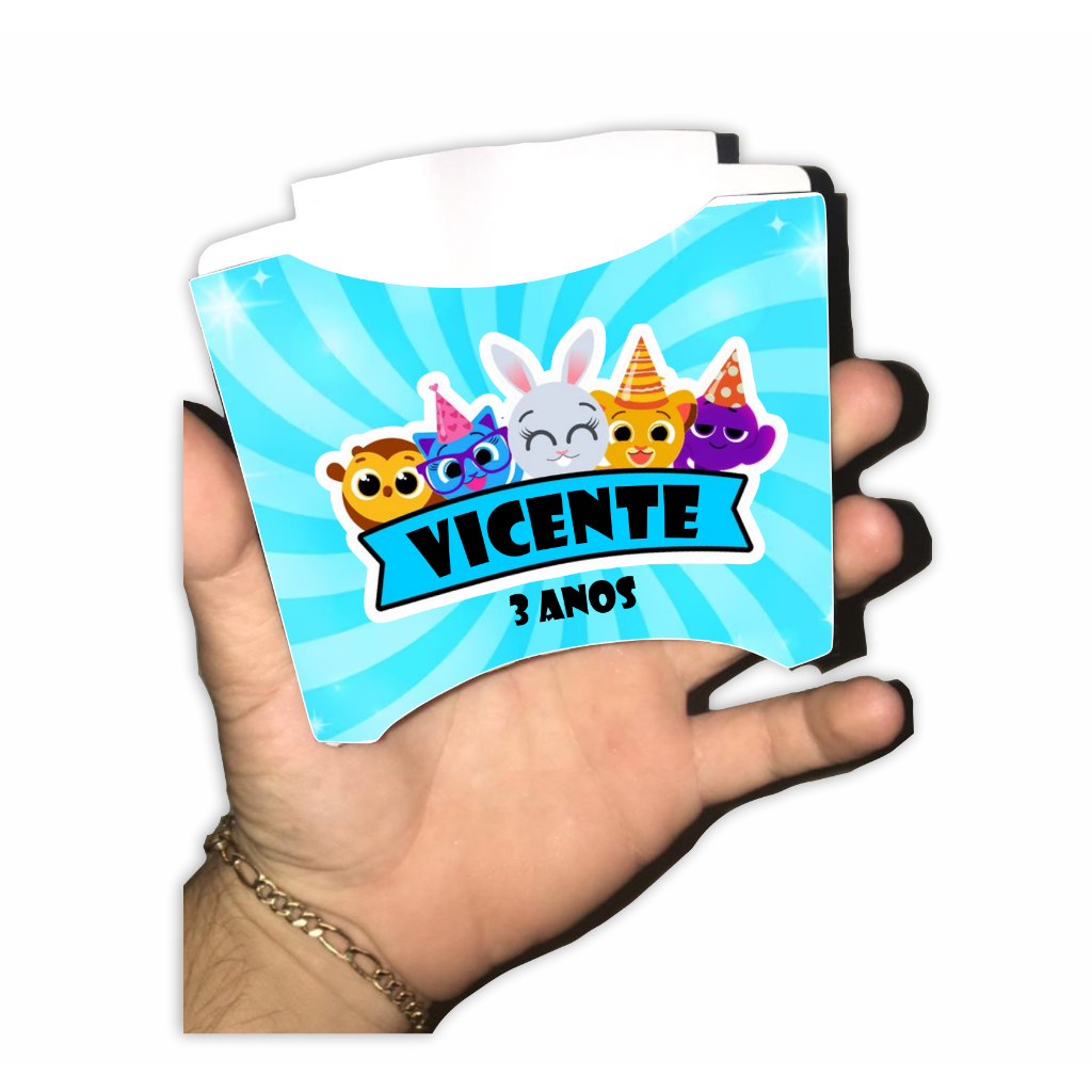 300 Caixinhas de Fritas Bolofofos Lembrancinha Decoração Aniversário personalizada com nome