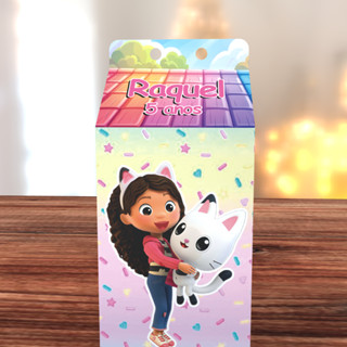 kit 10/20/30/40/50/60 Caixa Milk Casa magica da gabby Personalizada com nome festa Casa magica em Oferta na Shopee