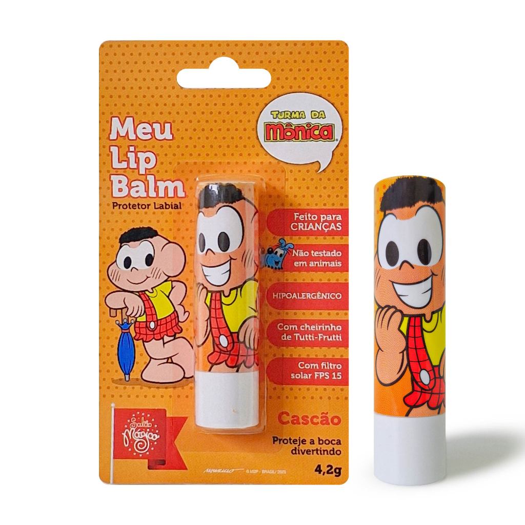 Meu Lip Balm Infantil Tutti - Fruti Turma da Mônica Cascão Branco Incolor Protetor Labial FPS 15 Hipoalergênico 4,2g em Oferta na Shopee