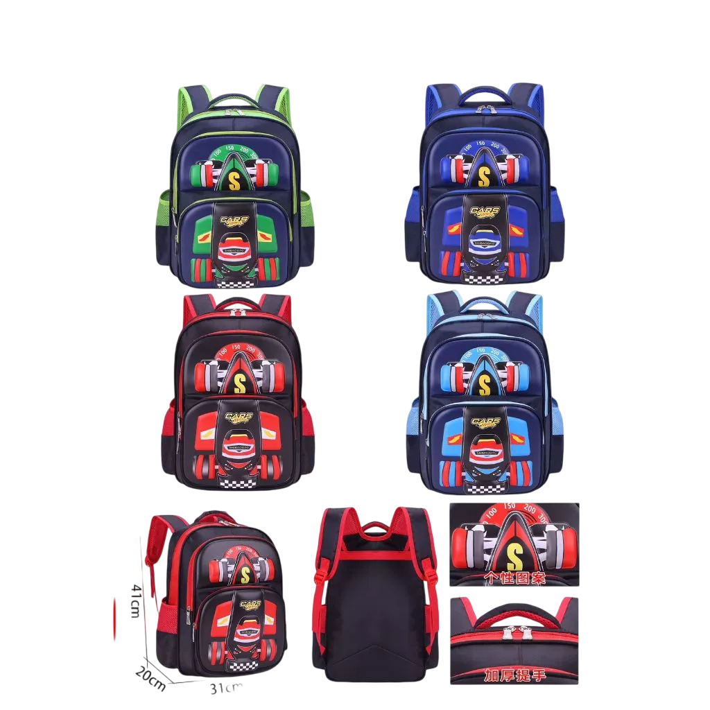 Mochila Infantil Escolar Ideal  Meninos Com Desenho do Carrinho Mochila Grande e Espaçosa e Estilosa em Oferta na Shopee