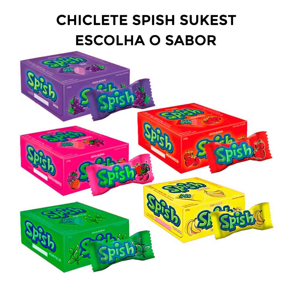 Chiclete Spish Kit c/5 Sabores Sortidos - Sukest em Oferta na Shopee