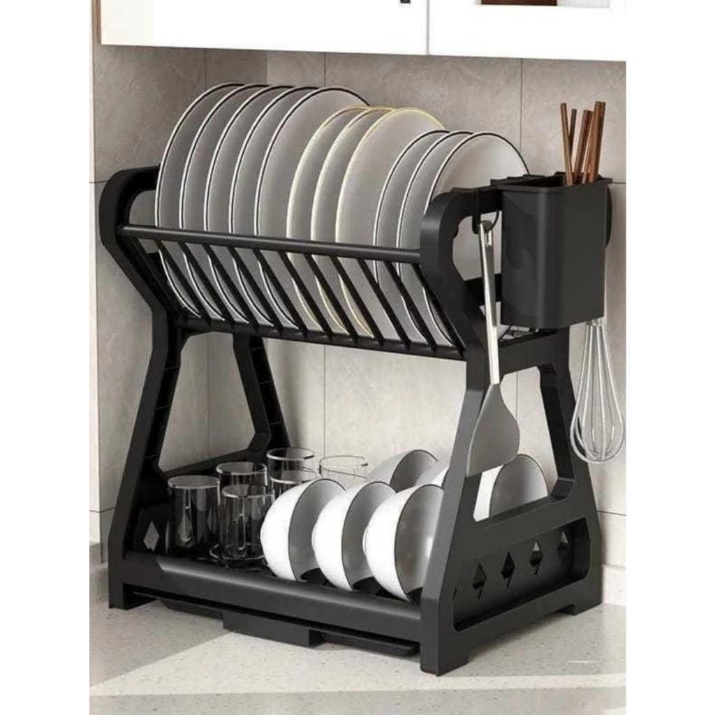 Escorredor de pratos de cozinha removível para pratos e talheres de plástico Top Home