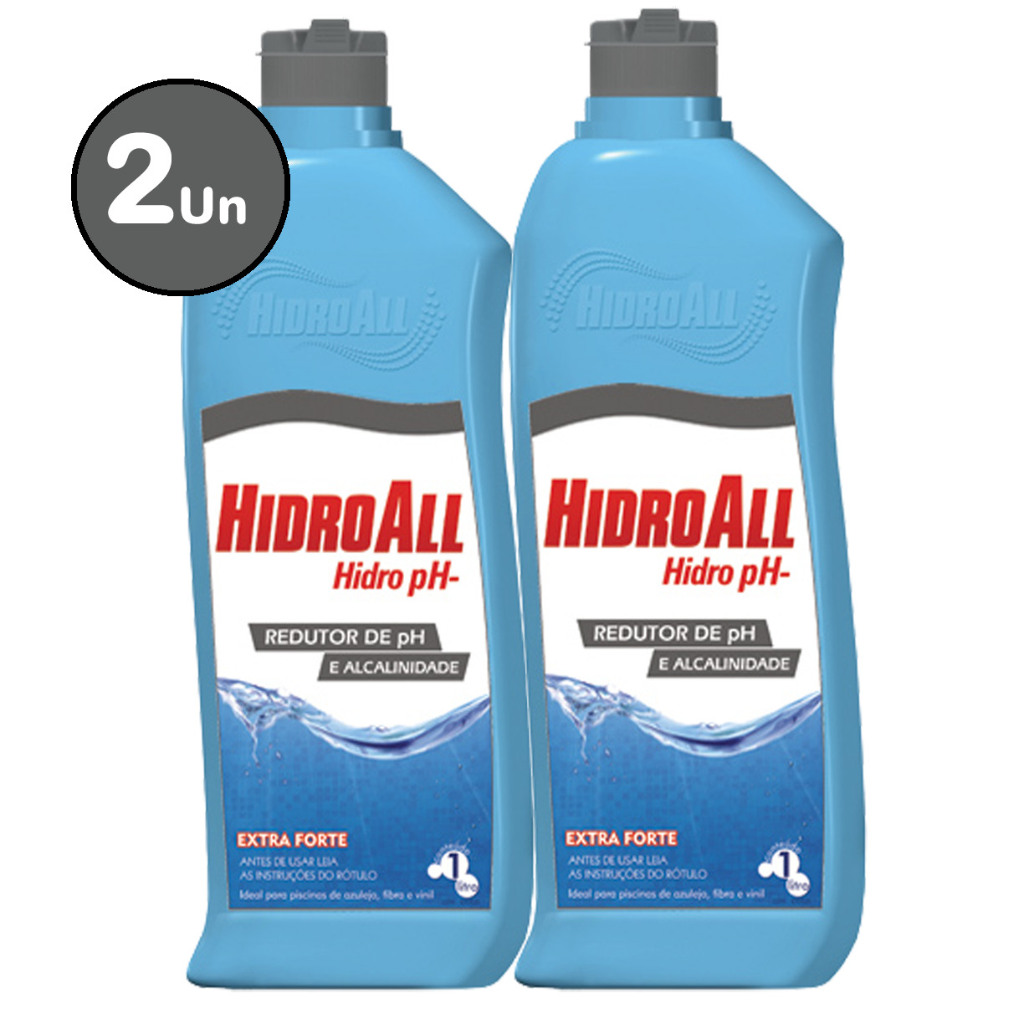 Kit 2 Redutor De pH HidroAll - 1 L em Oferta na Shopee