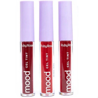 Kit 3 Gel Tint Mood Batom E Blush Ruby Rose Batom Liquido HB-565 em Oferta na Shopee