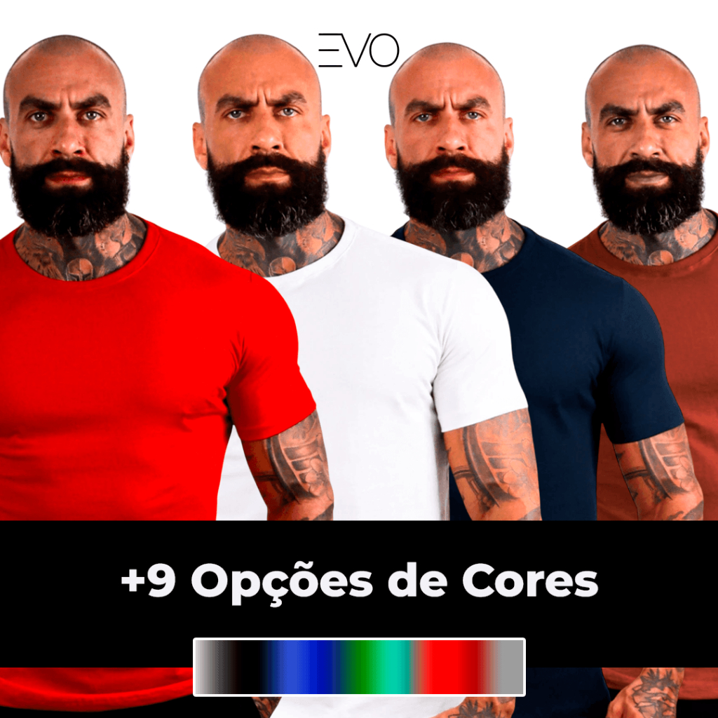 Camiseta Básica Masculina Premium Lisa Camisa 100% Algodão Evo Urban Camisa Lisa Masculina