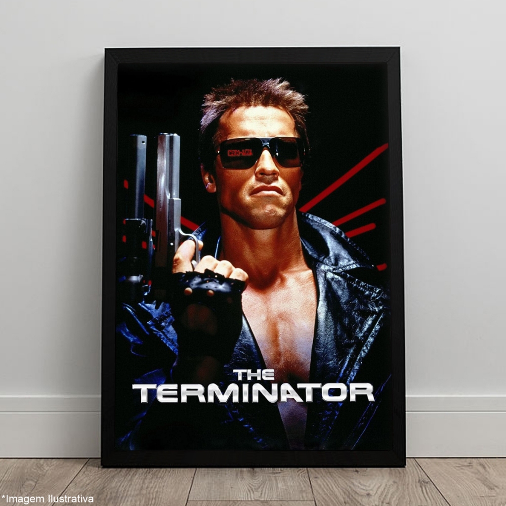 Quadro O Exterminador do Futuro 1984 Arnold Terminator Pôster Moldura A4 e A3