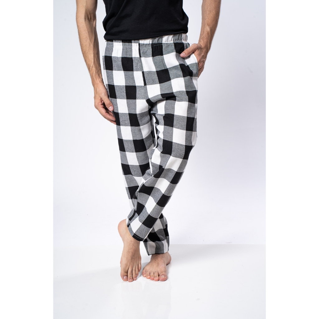 Calça De Pijama Xadrez De Flanela Masculina