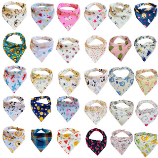 Kit C/10 Babador Bandana Bebê Dupla Face C/2 Botões