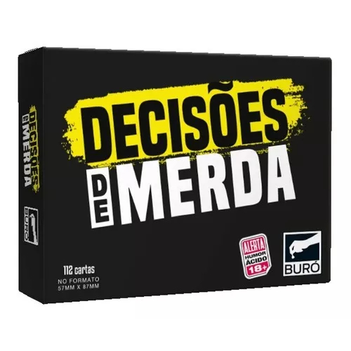JOGO DE CARTAS DECISÕES DE MERDA CARTAS BURÓ